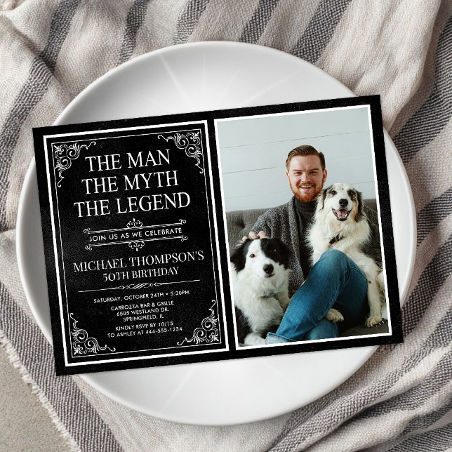 The Man The Myth The Legend 50th Birthday Invitation (Creator Uploaded)