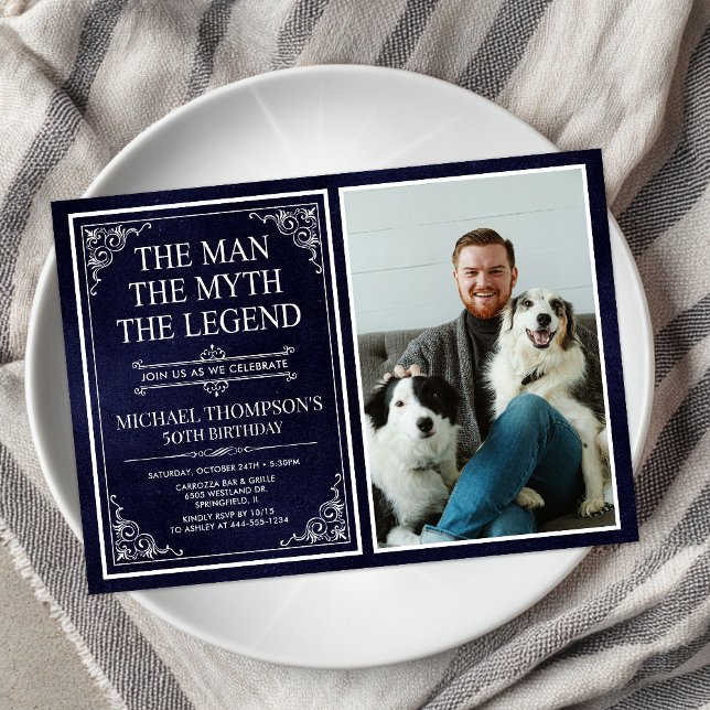 The Man The Myth The Legend 50th Birthday Invitation (Creator Uploaded)