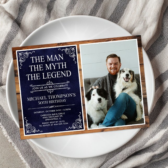 The Man The Myth The Legend 50th Birthday Invitation (Creator Uploaded)