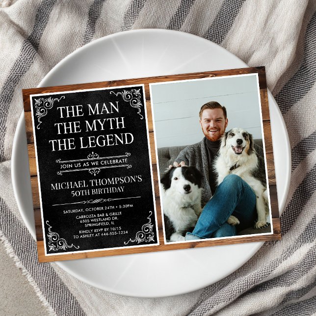 The Man The Myth The Legend 50th Birthday Invitation (Creator Uploaded)