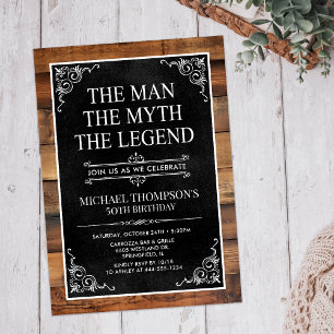 The Man The Myth The Legend 50th Birthday Invitation