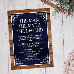 The Man The Myth The Legend 50th Birthday Invitation