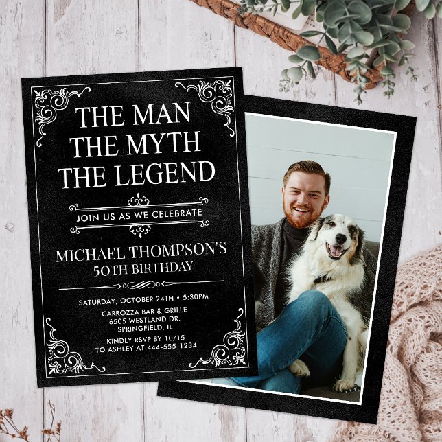 The Man The Myth The Legend 50th Birthday Invitation (Creator Uploaded)