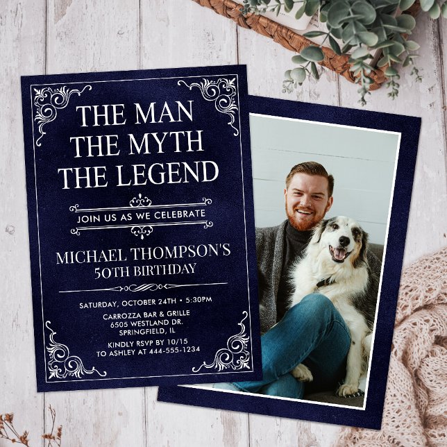 The Man The Myth The Legend 50th Birthday Invitation (Creator Uploaded)
