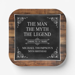 The Man The Myth The Legend 50th Birthday Paper Plates