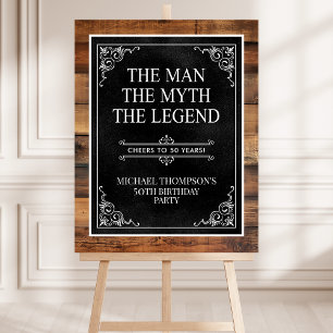 The Man The Myth The Legend 50th Birthday Welcome Foam Board