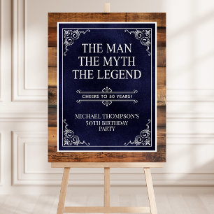 The Man The Myth The Legend 50th Birthday Welcome  Foam Board