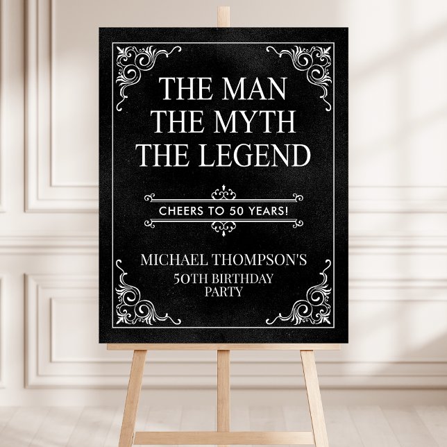 The Man The Myth The Legend 50th Birthday Welcome Foam Board (Creator Uploaded)