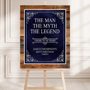 The Man The Myth The Legend 60th Birthday Welcome Foam Board