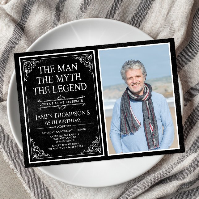 The Man The Myth The Legend 65th Birthday Invitation (Creator Uploaded)