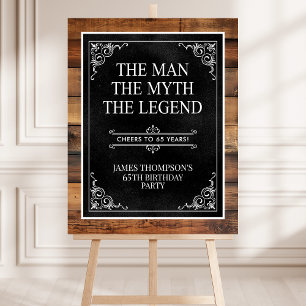 The Man The Myth The Legend 65th Birthday Welcome Foam Board