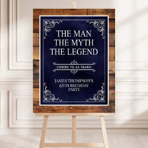 The Man The Myth The Legend 65th Birthday Welcome Foam Board