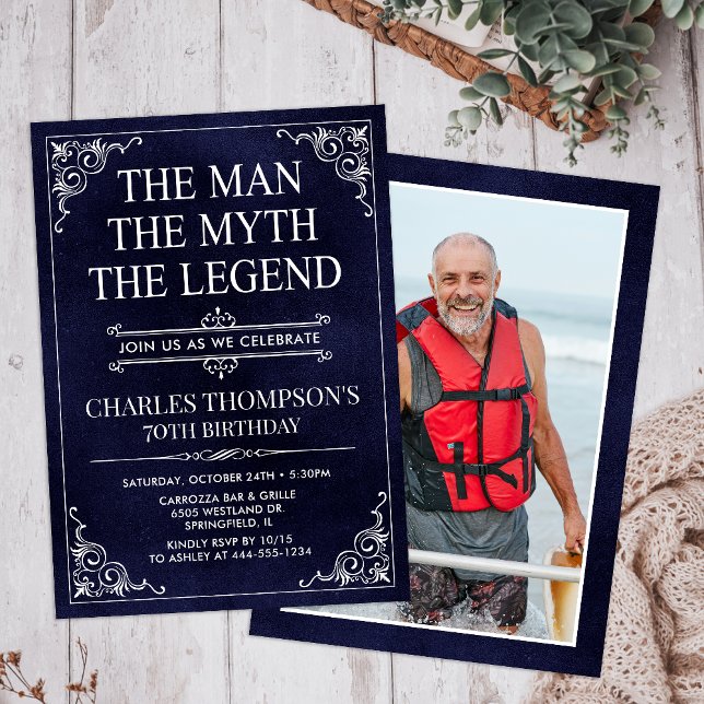 The Man The Myth The Legend 70th Birthday Invitation (Creator Uploaded)