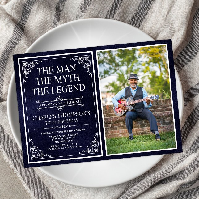 The Man The Myth The Legend 70th Birthday Invitation (Creator Uploaded)