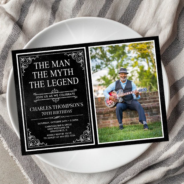 The Man The Myth The Legend 70th Birthday Invitation (Creator Uploaded)