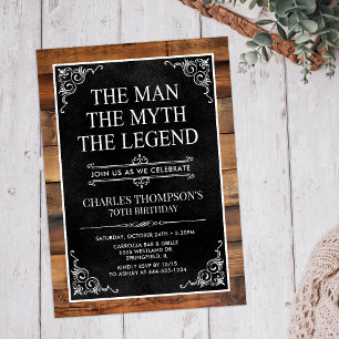 The Man The Myth The Legend 70th Birthday Invitation