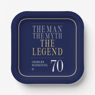 The Man The Myth The Legend 70th Birthday Paper Plates