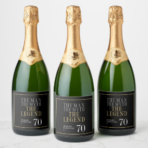 The Man The Myth The Legend 70th Birthday Sparkling Wine Label