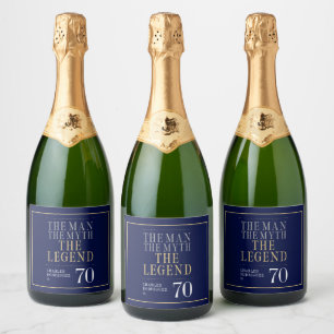The Man The Myth The Legend 70th Birthday Sparkling Wine Label