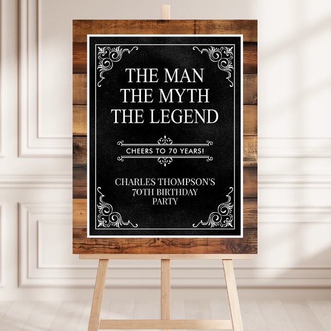 The Man The Myth The Legend 70th Birthday Welcome Foam Board (Creator Uploaded)