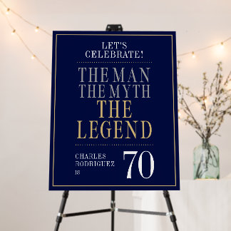 The Man The Myth The Legend 70th Birthday Welcome Foam Board