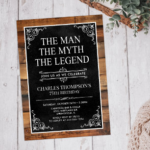 The Man The Myth The Legend 75th Birthday Invitation