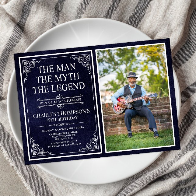 The Man The Myth The Legend 75th Birthday Invitation (Creator Uploaded)