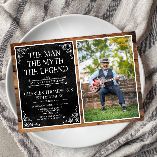 The Man The Myth The Legend 75th Birthday Invitation (Creator Uploaded)