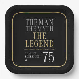 The Man The Myth The Legend 75th Birthday Paper Plates