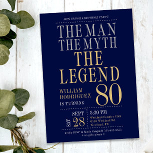 The Man The Myth The Legend 80th Birthday  Invitation