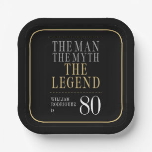 The Man The Myth The Legend 80th Birthday Paper Plates