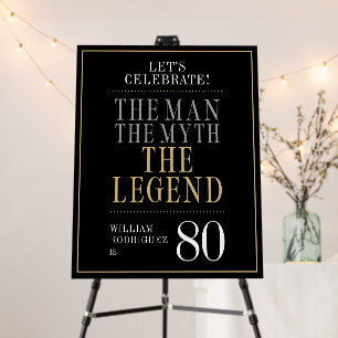 The Man The Myth The Legend 80th Birthday Welcome Foam Board