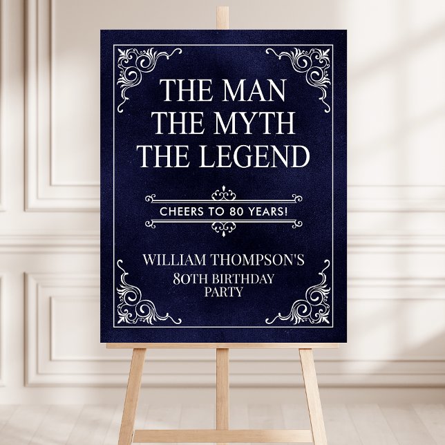 The Man The Myth The Legend 80th Birthday Welcome Foam Board (Creator Uploaded)