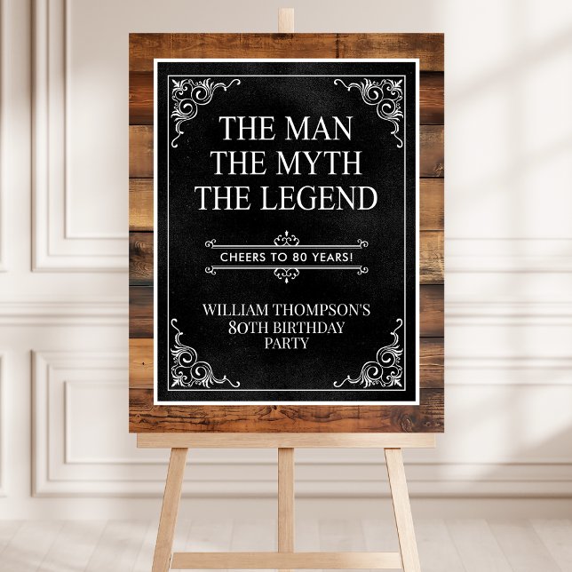 The Man The Myth The Legend 80th Birthday Welcome Foam Board (Creator Uploaded)