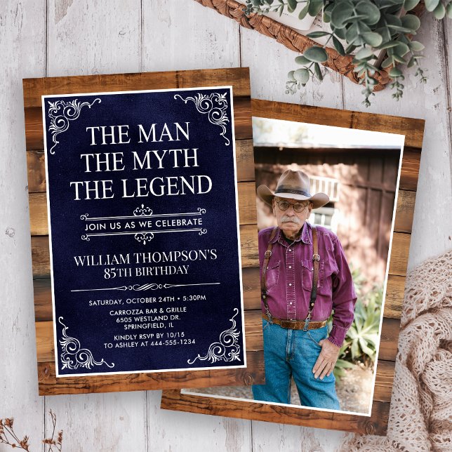 The Man The Myth The Legend 85th Birthday Invitation (Creator Uploaded)