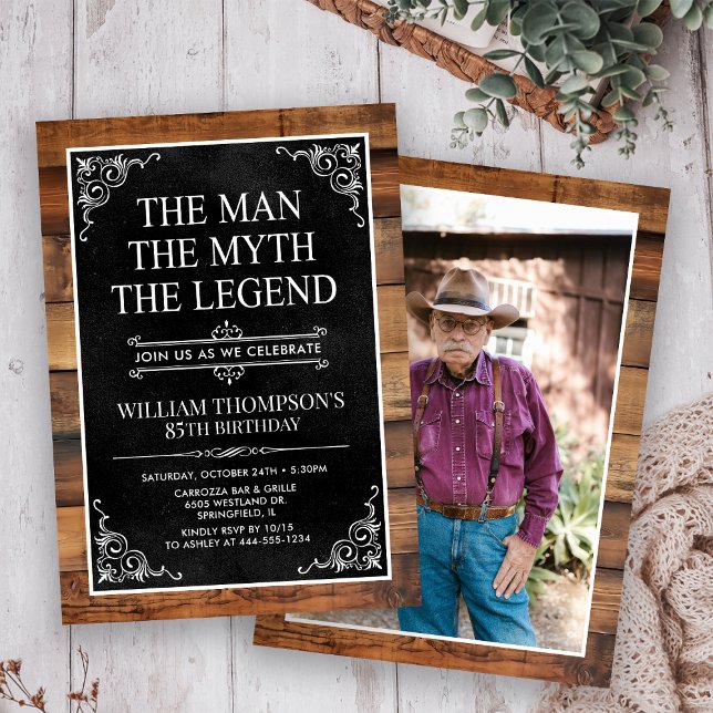 The Man The Myth The Legend 85th Birthday Invitation (Creator Uploaded)