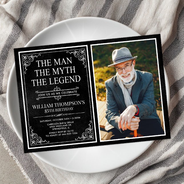 The Man The Myth The Legend 85th Birthday Invitation (Creator Uploaded)