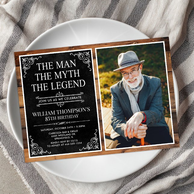 The Man The Myth The Legend 85th Birthday Invitation (Creator Uploaded)