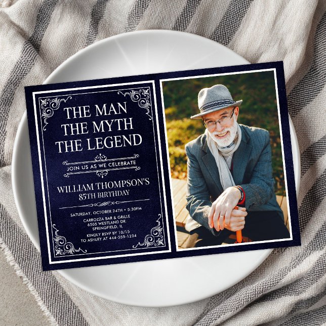 The Man The Myth The Legend 85th Birthday Invitation (Creator Uploaded)