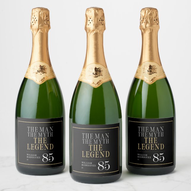 The Man The Myth The Legend 85th Birthday Sparkling Wine Label (Bottles)