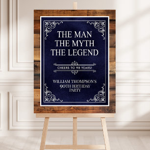 The Man The Myth The Legend 90th Birthday Welcome Foam Board