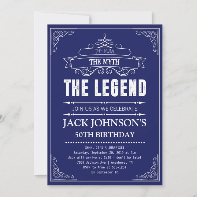 The Man The Myth The Legend Birthday Invitation (Front)