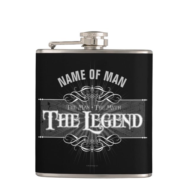The Man, The Myth, The Legend Flask (Front)