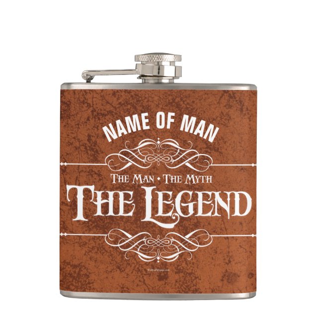 The Man, The Myth, The Legend Flask (Front)