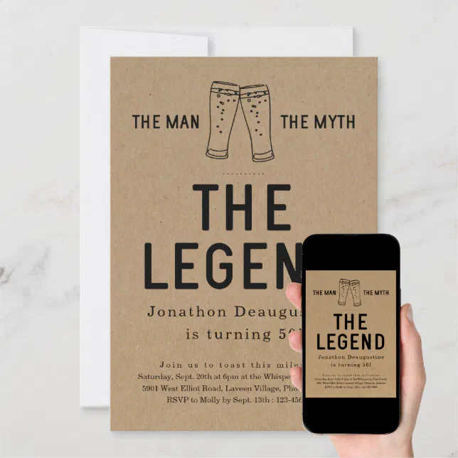 The Man The Myth The Legend Funny Birthday Invitation Zazzle