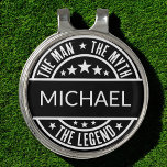 The Man The Myth The Legend Funny Custom Name  Golf Hat Clip<br><div class="desc">Celebrate the golfer in your life with the custom 'The Man, The Myth, The Legend' golf hat clip! Personalize this stylish and practical accessory with their name, making it a unique gift they’ll treasure on and off the course. Featuring a sleek design and magnetic ball marker, it’s both functional and...</div>