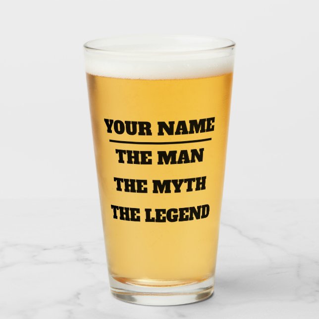 The man the myth the legend funny drinking glass (Front Filled)