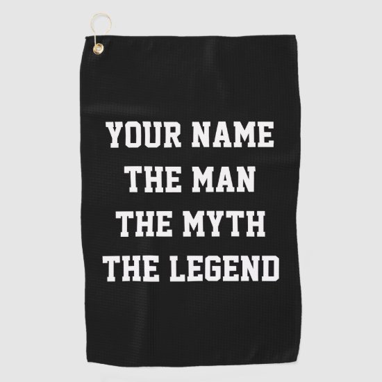 The man the myth the legend funny golf towel gift