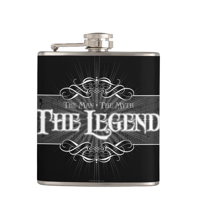 The Man, The Myth, The Legend Hip Flask (Front)