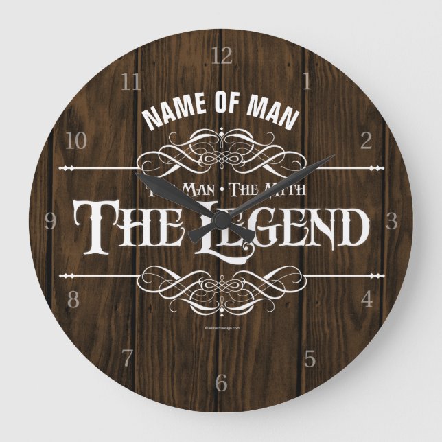 The Man, The Myth, The Legend Large Clock (Front)